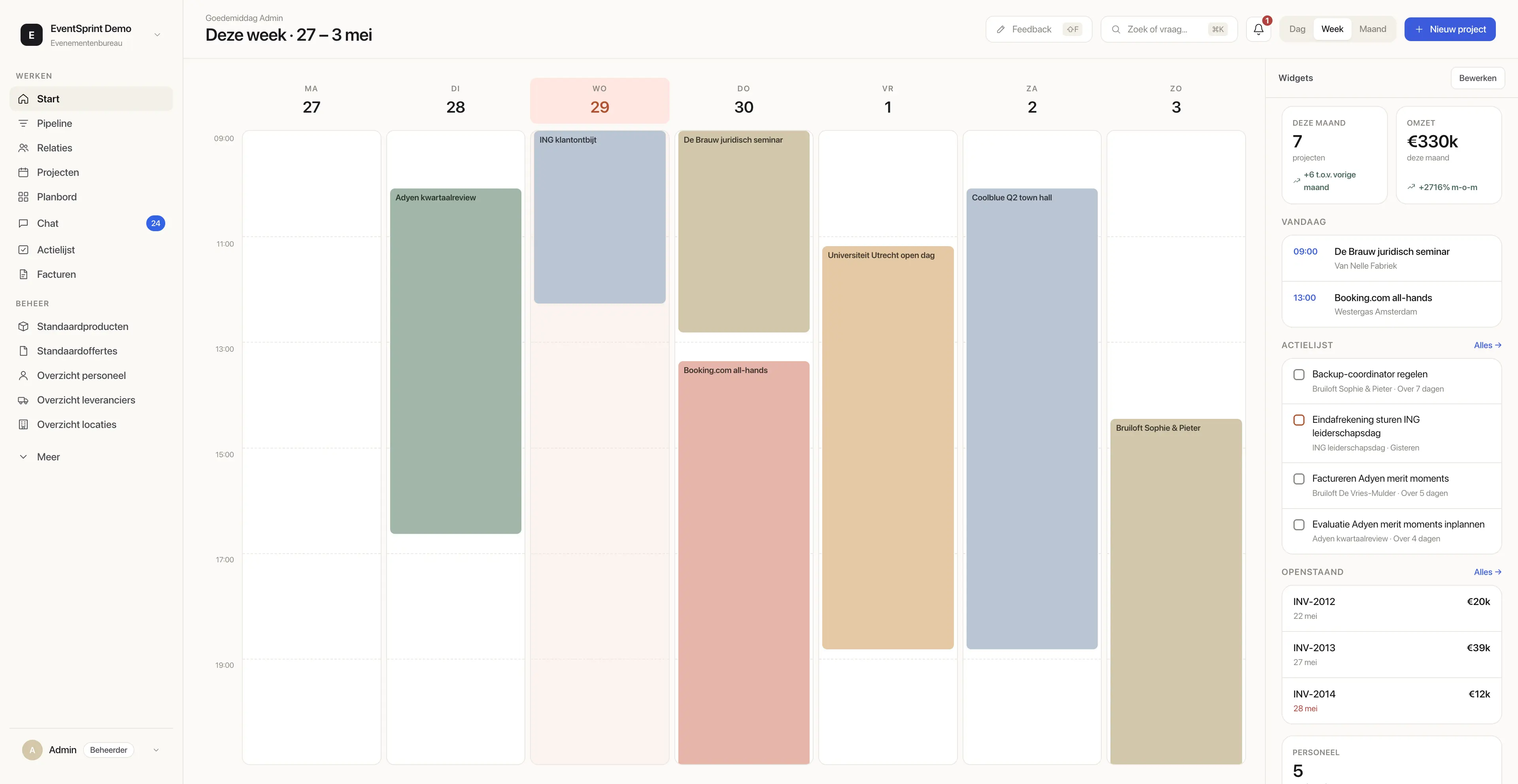 EventSprint dashboard